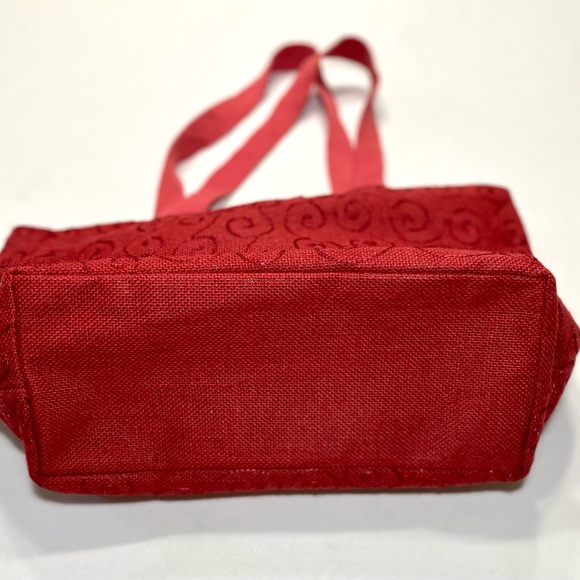 Jute Pocket Tote in Coral Red - Picture 4 of 12